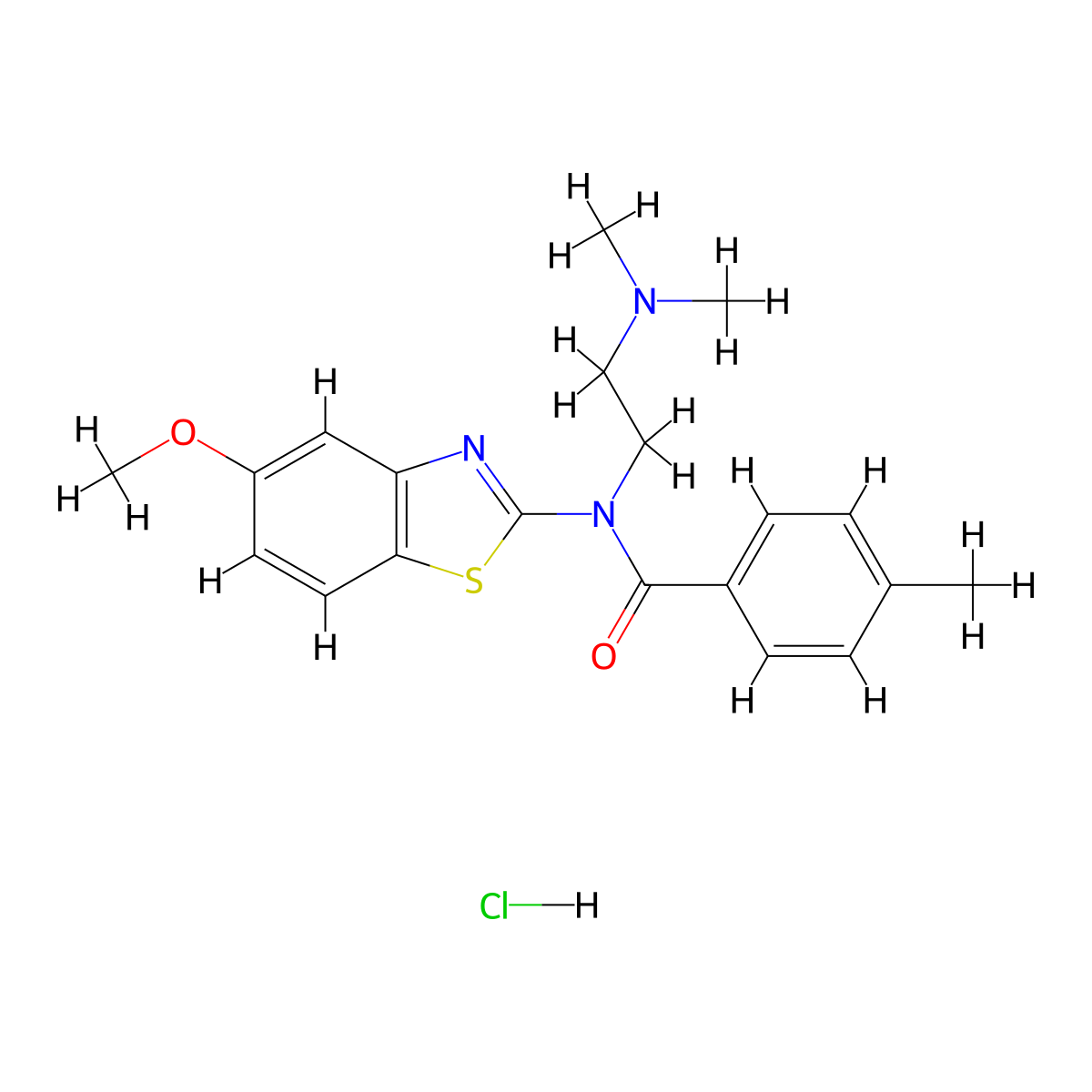 N-(2-(dimethylamino)ethyl)-N-(5-methoxybenzo[d]thiazol-2-yl)-4-methylbenzamide hydrochloride molecular structure, CAS 1215725-96-4