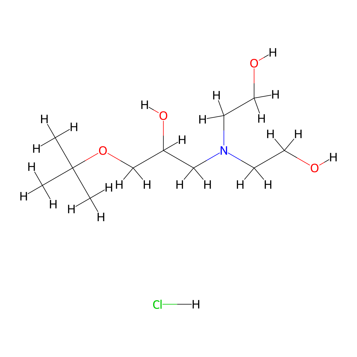 2-{[3-(Tert-butoxy)-2-hydroxypropyl](2-hydroxyethyl)amino}ethan-1-ol hydrochloride molecular structure, CAS 1215725-99-7