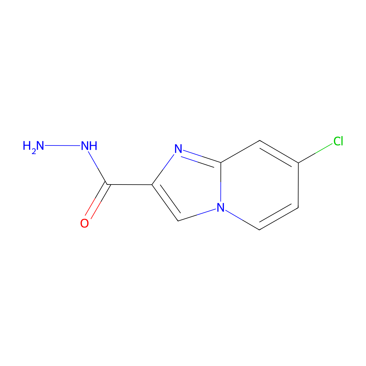 7-Chloroimidazo[1,2-a]pyridine-2-carbohydrazide molecular structure, CAS 1215727-61-9