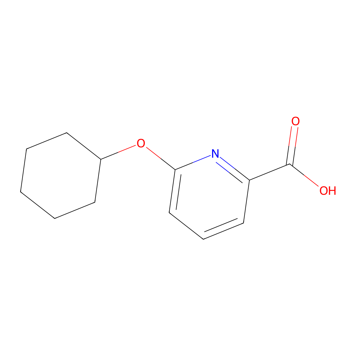 6-(Cyclohexyloxy)picolinic acid molecular structure, CAS 1215727-89-1
