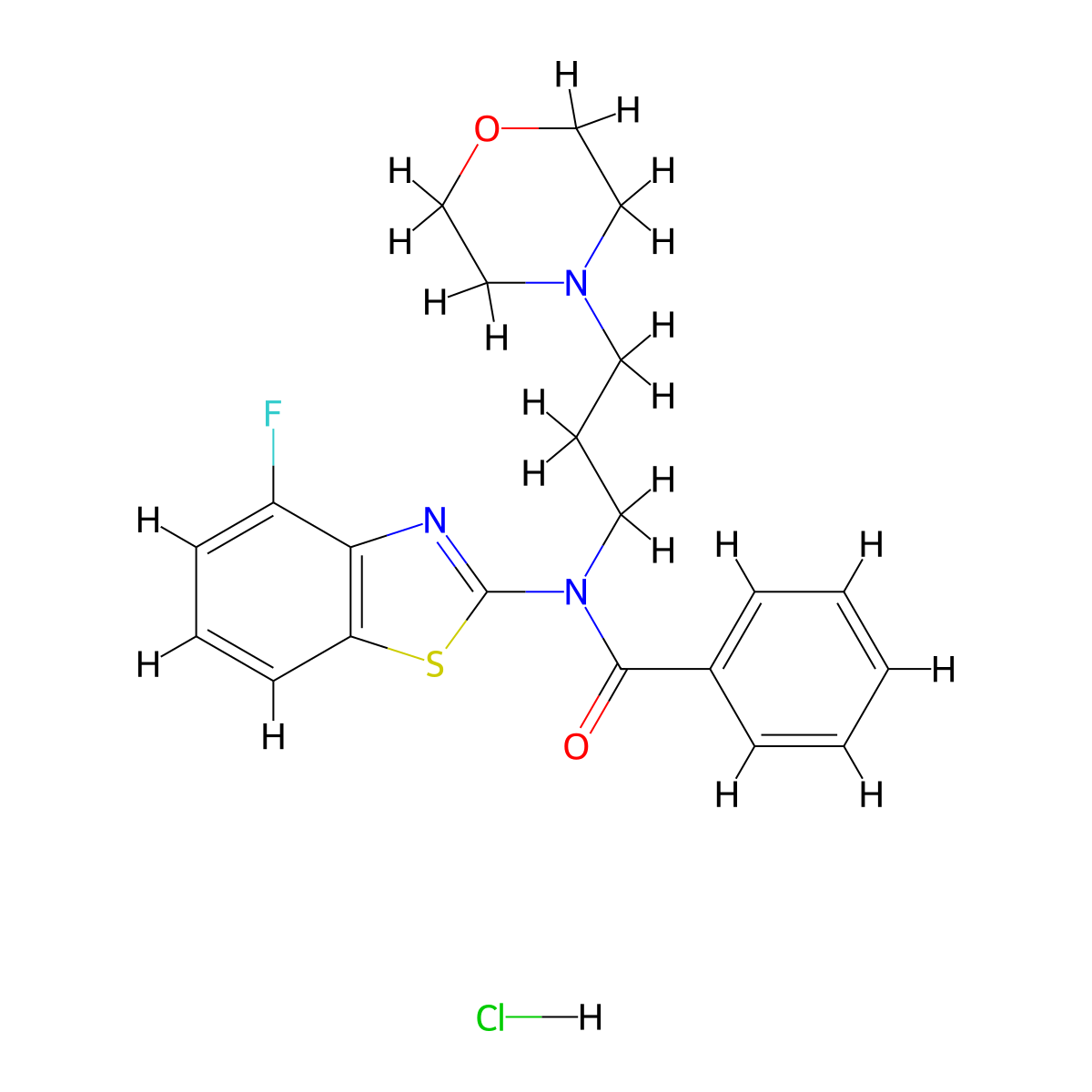 N-(4-fluorobenzo[d]thiazol-2-yl)-N-(3-morpholinopropyl)benzamide hydrochloride molecular structure, CAS 1215728-24-7