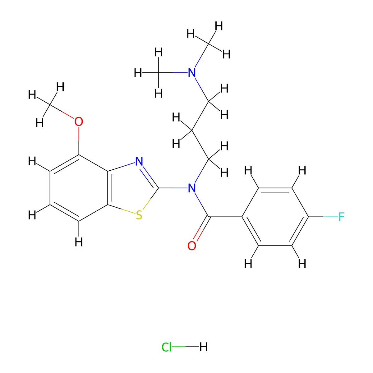 N-(3-(dimethylamino)propyl)-4-fluoro-N-(4-methoxybenzo[d]thiazol-2-yl)benzamide hydrochloride molecular structure, CAS 1215730-24-7