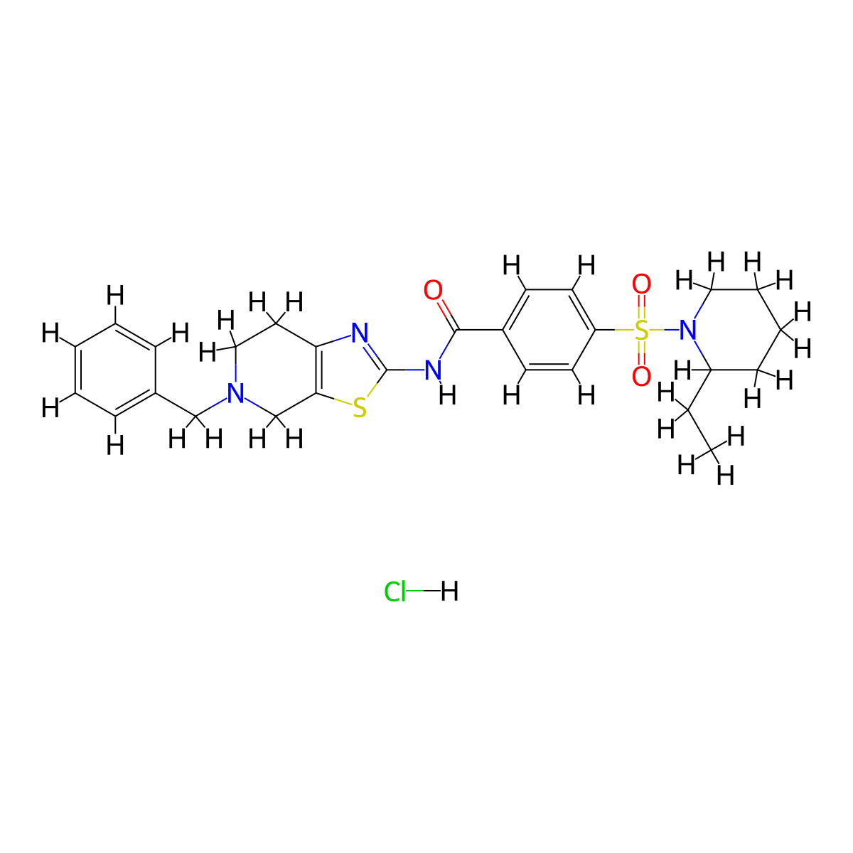 N-(5-benzyl-4,5,6,7-tetrahydrothiazolo[5,4-c]pyridin-2-yl)-4-((2-ethylpiperidin-1-yl)sulfonyl)benzamide hydrochloride molecular structure, CAS 1215730-68-9