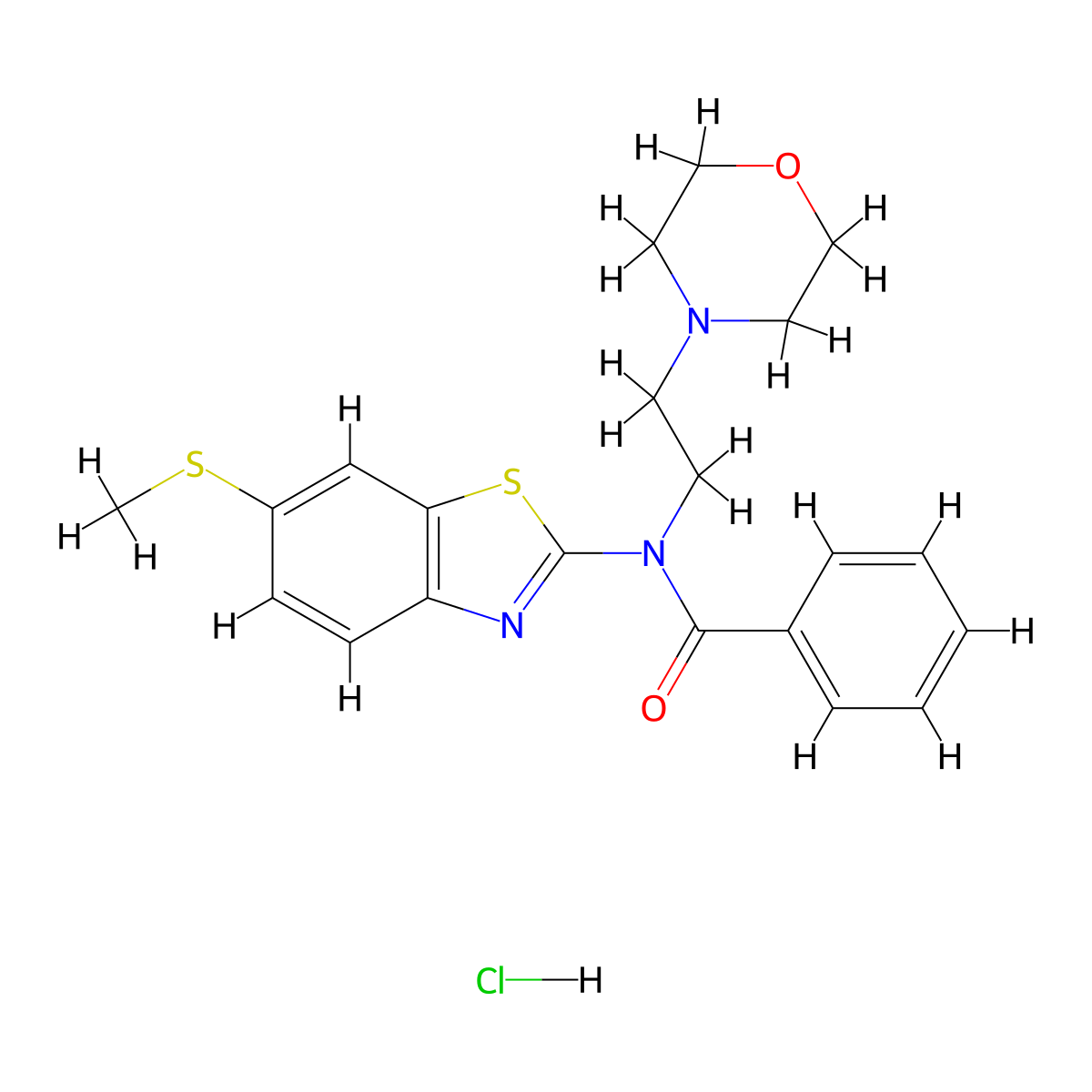 N-(6-(methylthio)benzo[d]thiazol-2-yl)-N-(2-morpholinoethyl)benzamide hydrochloride molecular structure, CAS 1215730-94-1