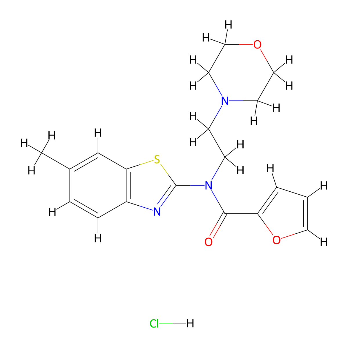 N-(6-methylbenzo[d]thiazol-2-yl)-N-(2-morpholinoethyl)furan-2-carboxamide hydrochloride molecular structure, CAS 1215733-00-8