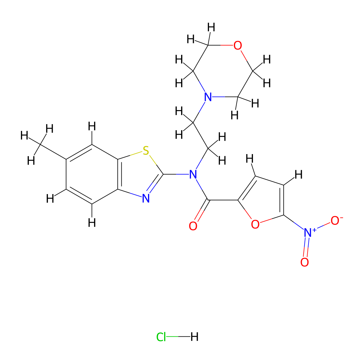 N-(6-methylbenzo[d]thiazol-2-yl)-N-(2-morpholinoethyl)-5-nitrofuran-2-carboxamide hydrochloride molecular structure, CAS 1215734-19-2