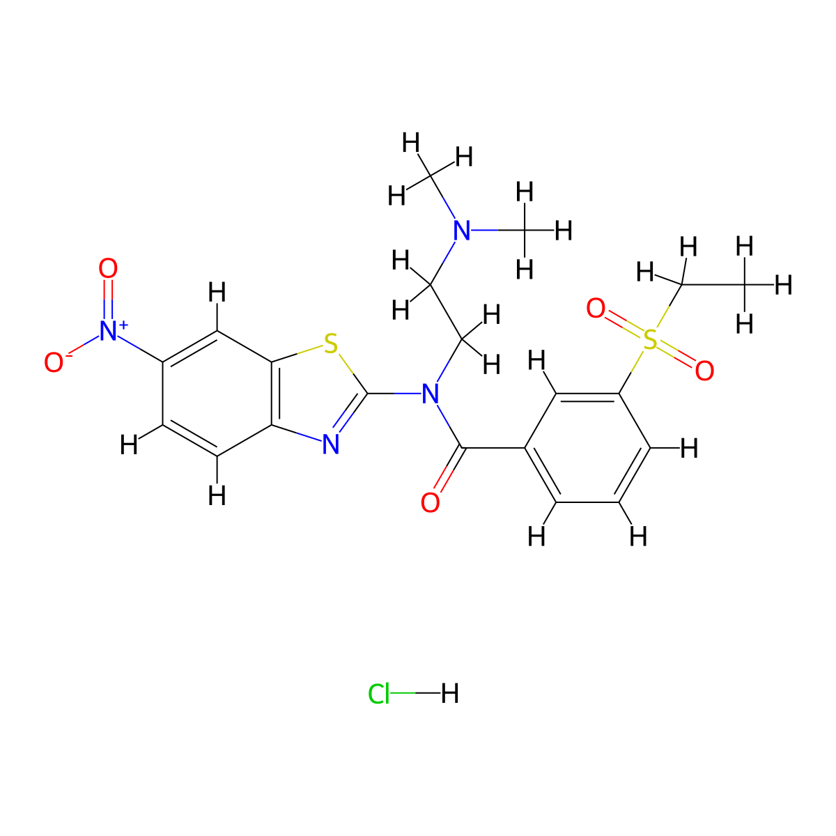N-(2-(dimethylamino)ethyl)-3-(ethylsulfonyl)-N-(6-nitrobenzo[d]thiazol-2-yl)benzamide hydrochloride molecular structure, CAS 1215736-41-6
