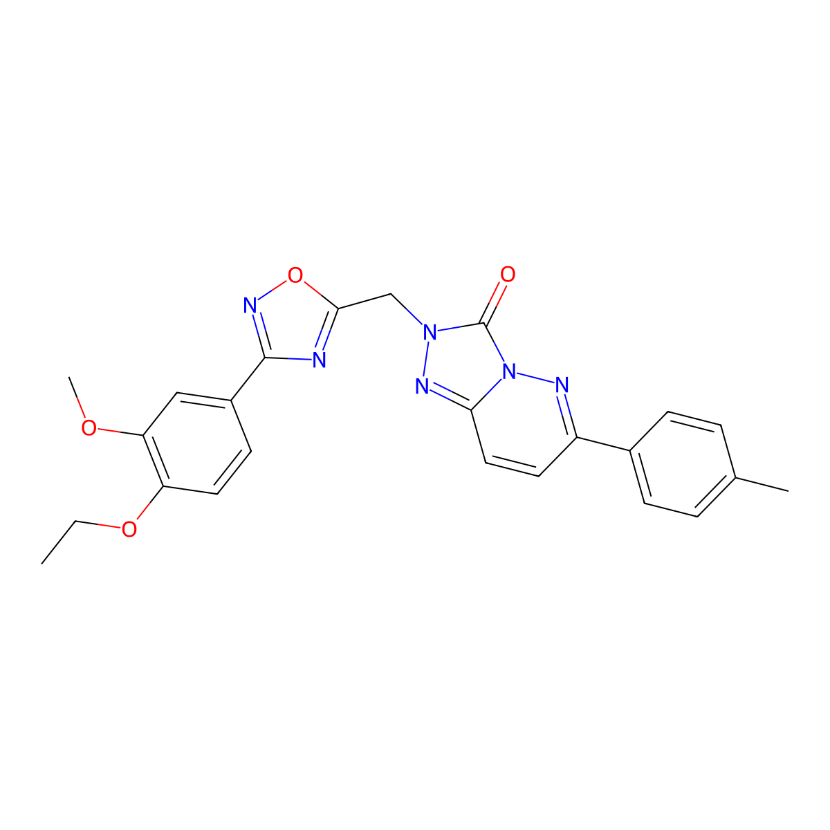 2-{[3-(4-ethoxy-3-methoxyphenyl)-1,2,4-oxadiazol-5-yl]methyl}-6-(4-methylphenyl)-2H,3H-[1,2,4]triazolo[4,3-b]pyridazin-3-one molecular structure, CAS 1215737-18-0