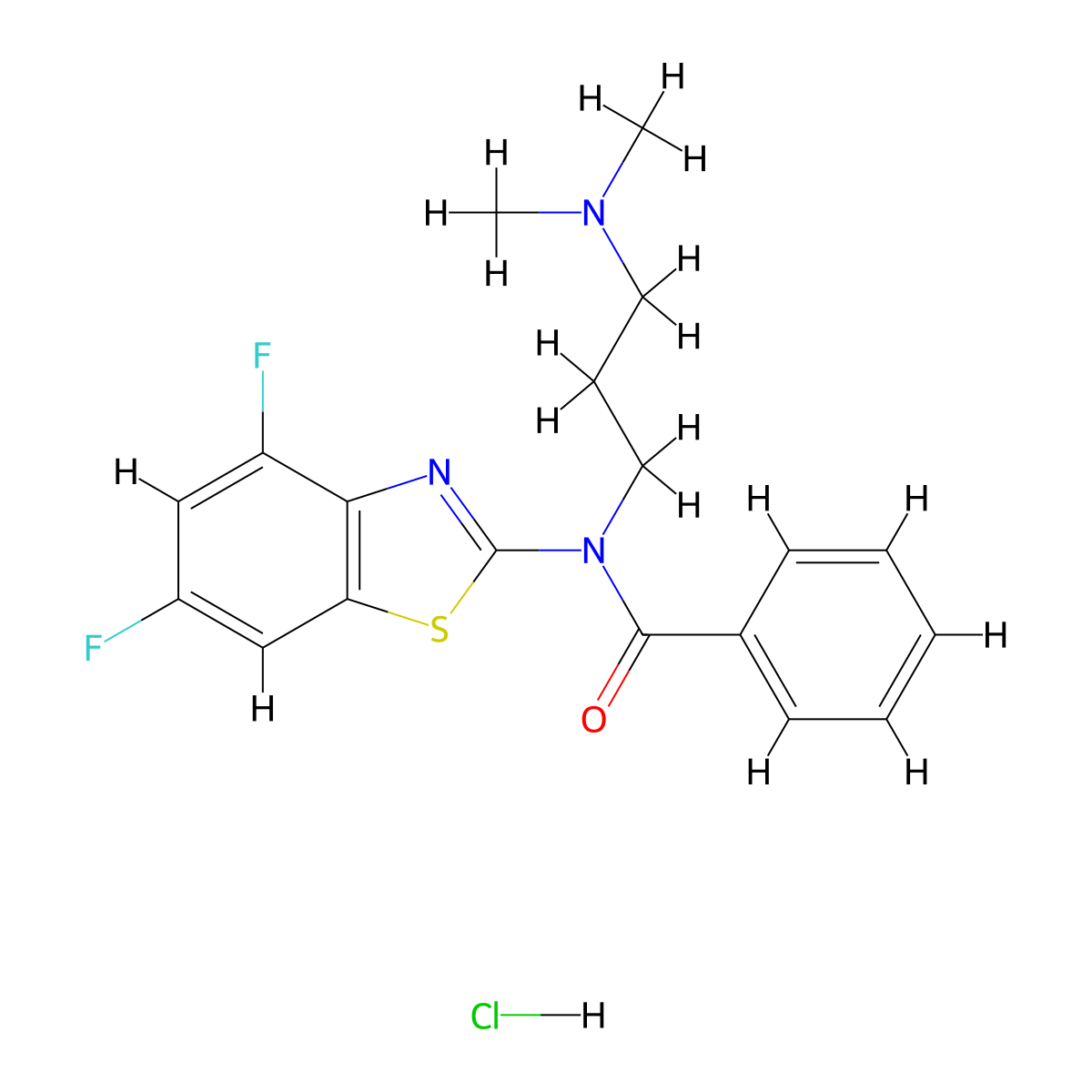 N-(4,6-difluorobenzo[d]thiazol-2-yl)-N-(3-(dimethylamino)propyl)benzamide hydrochloride molecular structure, CAS 1215737-69-1