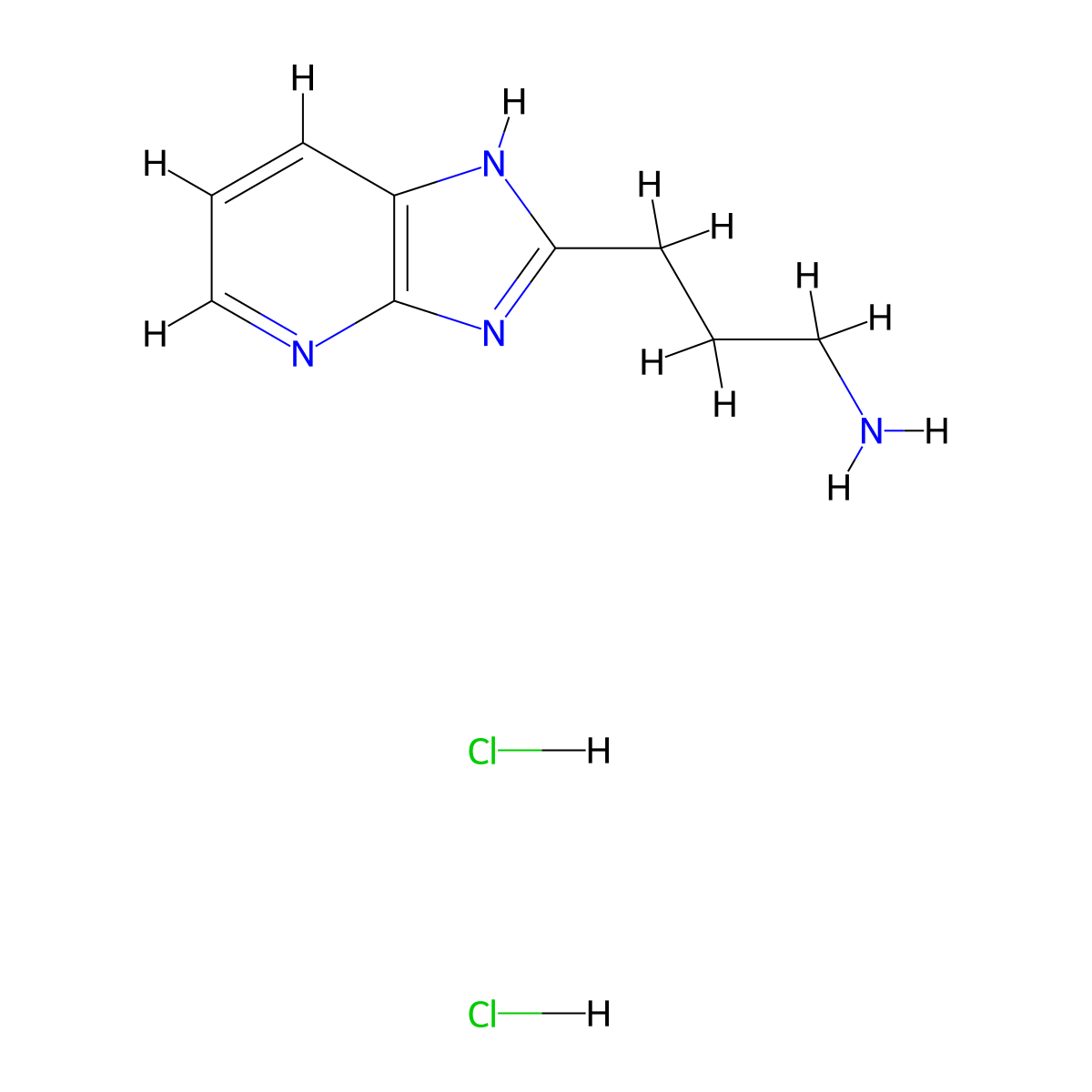 3-{3H-imidazo[4,5-b]pyridin-2-yl}propan-1-amine dihydrochloride molecular structure, CAS 1215739-41-5