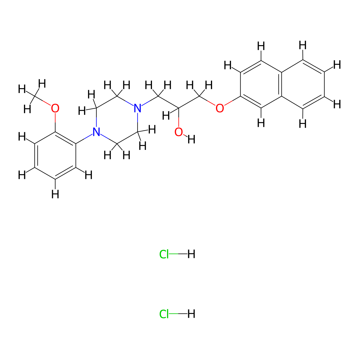 1-(4-(2-Methoxyphenyl)piperazin-1-yl)-3-(naphthalen-2-yloxy)propan-2-ol dihydrochloride molecular structure, CAS 1215741-37-9