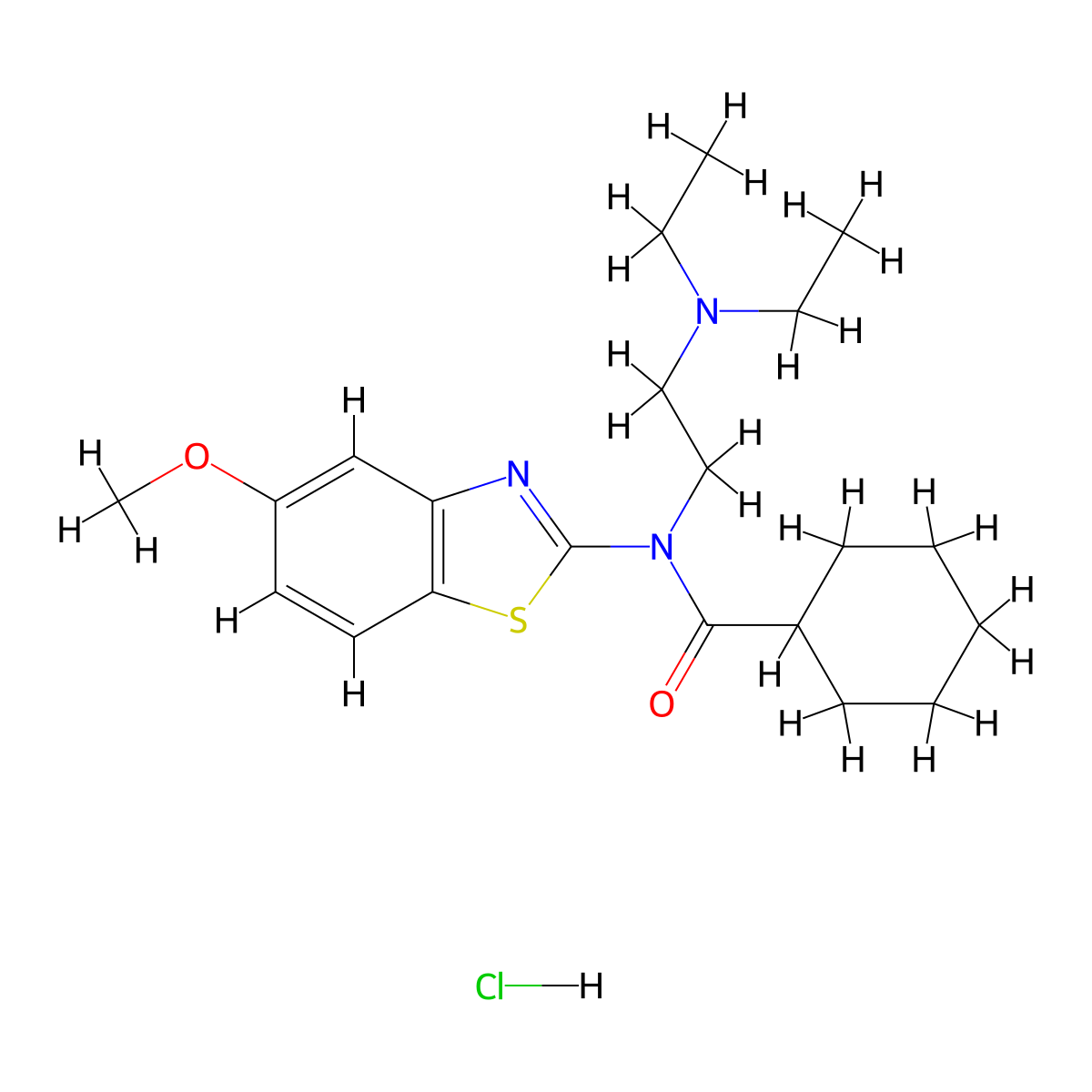 N-(2-(diethylamino)ethyl)-N-(5-methoxybenzo[d]thiazol-2-yl)cyclohexanecarboxamide hydrochloride molecular structure, CAS 1215741-55-1