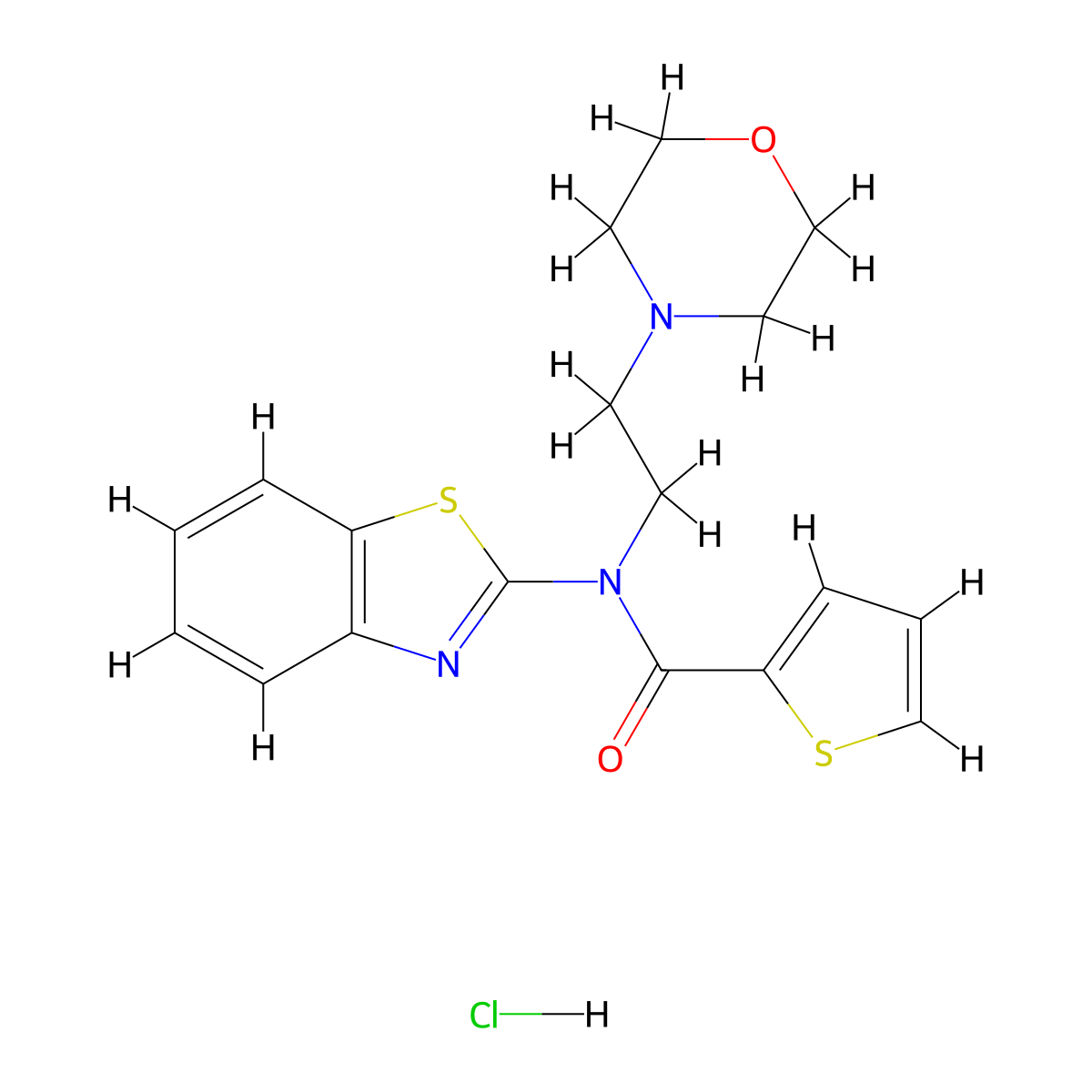 N-(benzo[d]thiazol-2-yl)-N-(2-morpholinoethyl)thiophene-2-carboxamide hydrochloride molecular structure, CAS 1215742-90-7