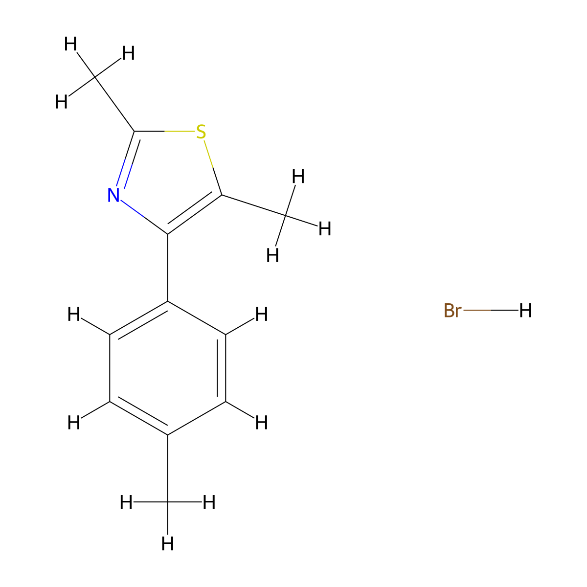 2,5-Dimethyl-4-(p-tolyl)thiazole hydrobromide molecular structure, CAS 1215744-05-0