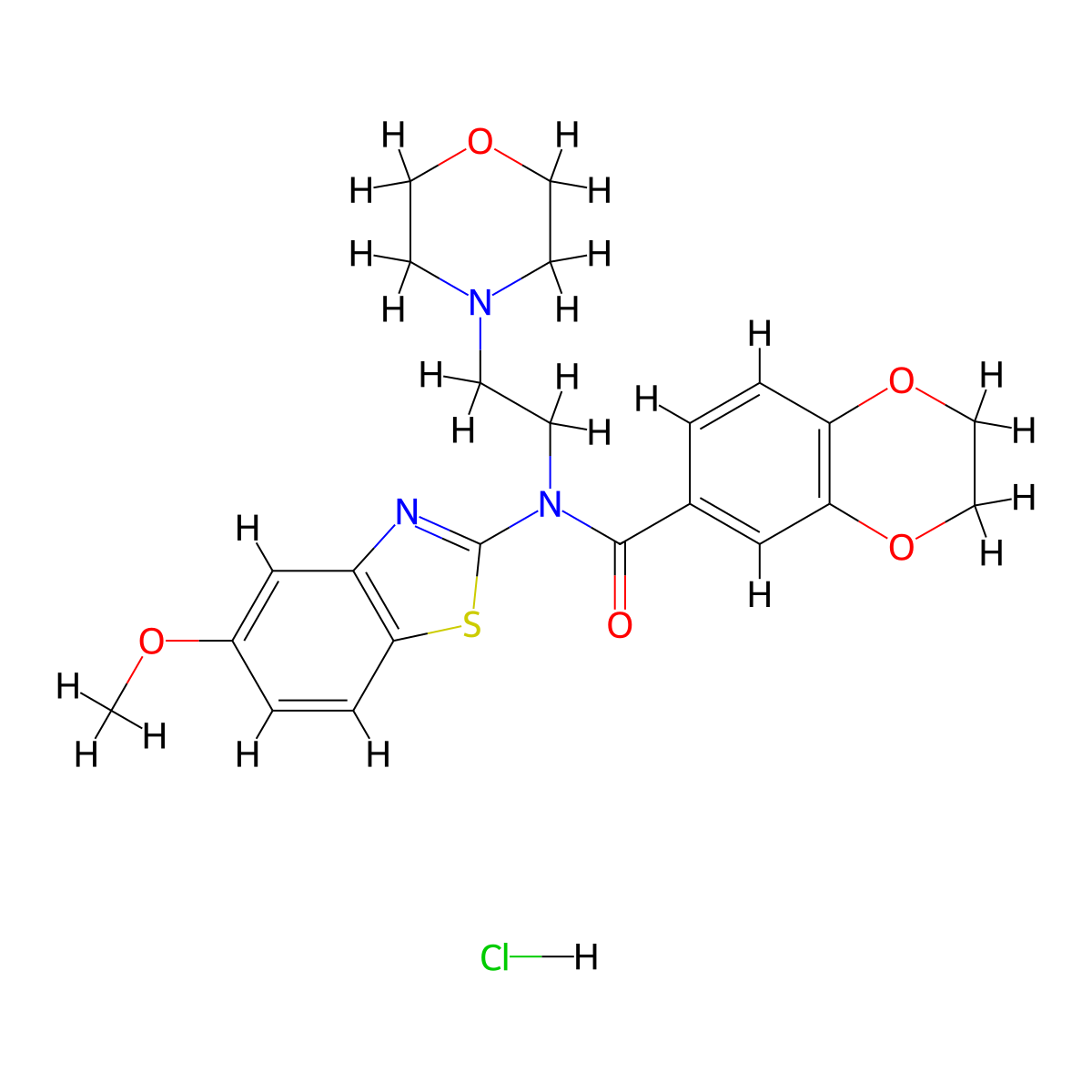 N-(5-methoxybenzo[d]thiazol-2-yl)-N-(2-morpholinoethyl)-2,3-dihydrobenzo[b][1,4]dioxine-6-carboxamide hydrochloride molecular structure, CAS 1215745-80-4