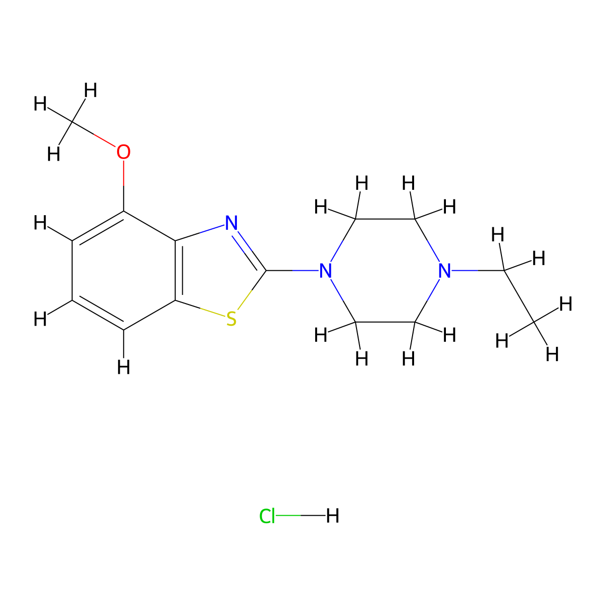 2-(4-Ethylpiperazin-1-yl)-4-methoxybenzo[d]thiazole hydrochloride molecular structure, CAS 1215746-45-4