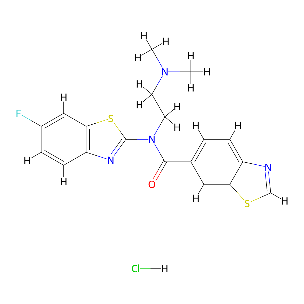 N-(2-(dimethylamino)ethyl)-N-(6-fluorobenzo[d]thiazol-2-yl)benzo[d]thiazole-6-carboxamide hydrochloride molecular structure, CAS 1215747-69-5