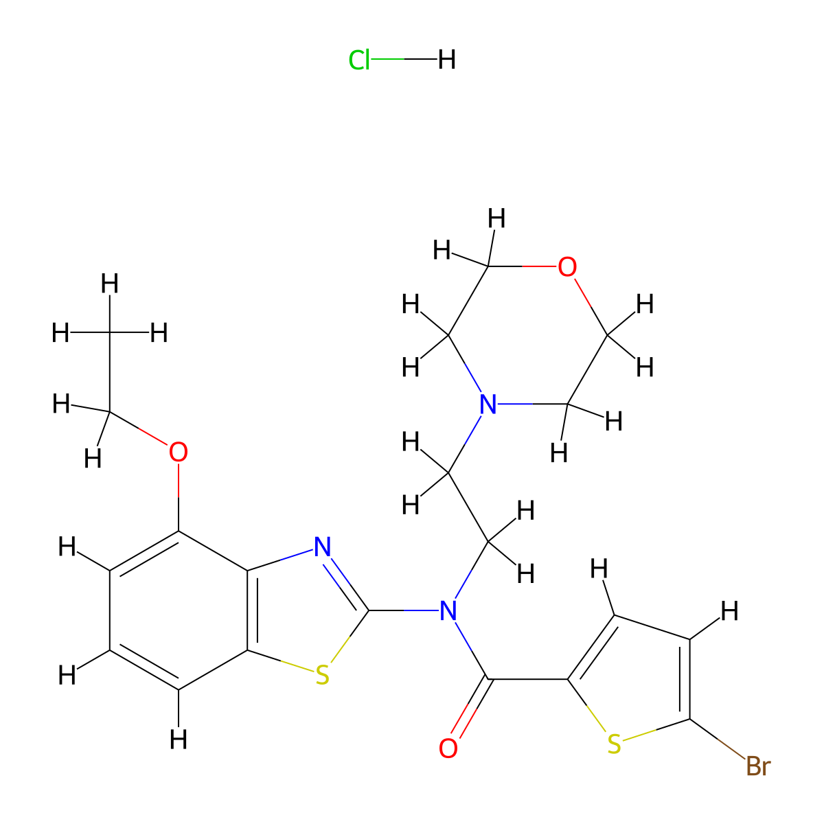 5-bromo-N-(4-ethoxybenzo[d]thiazol-2-yl)-N-(2-morpholinoethyl)thiophene-2-carboxamide hydrochloride molecular structure, CAS 1215747-95-7