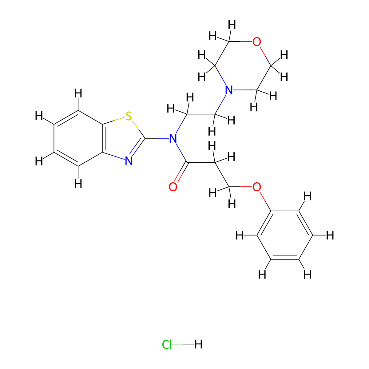 N-(benzo[d]thiazol-2-yl)-N-(2-morpholinoethyl)-3-phenoxypropanamide hydrochloride molecular structure, CAS 1215748-27-8