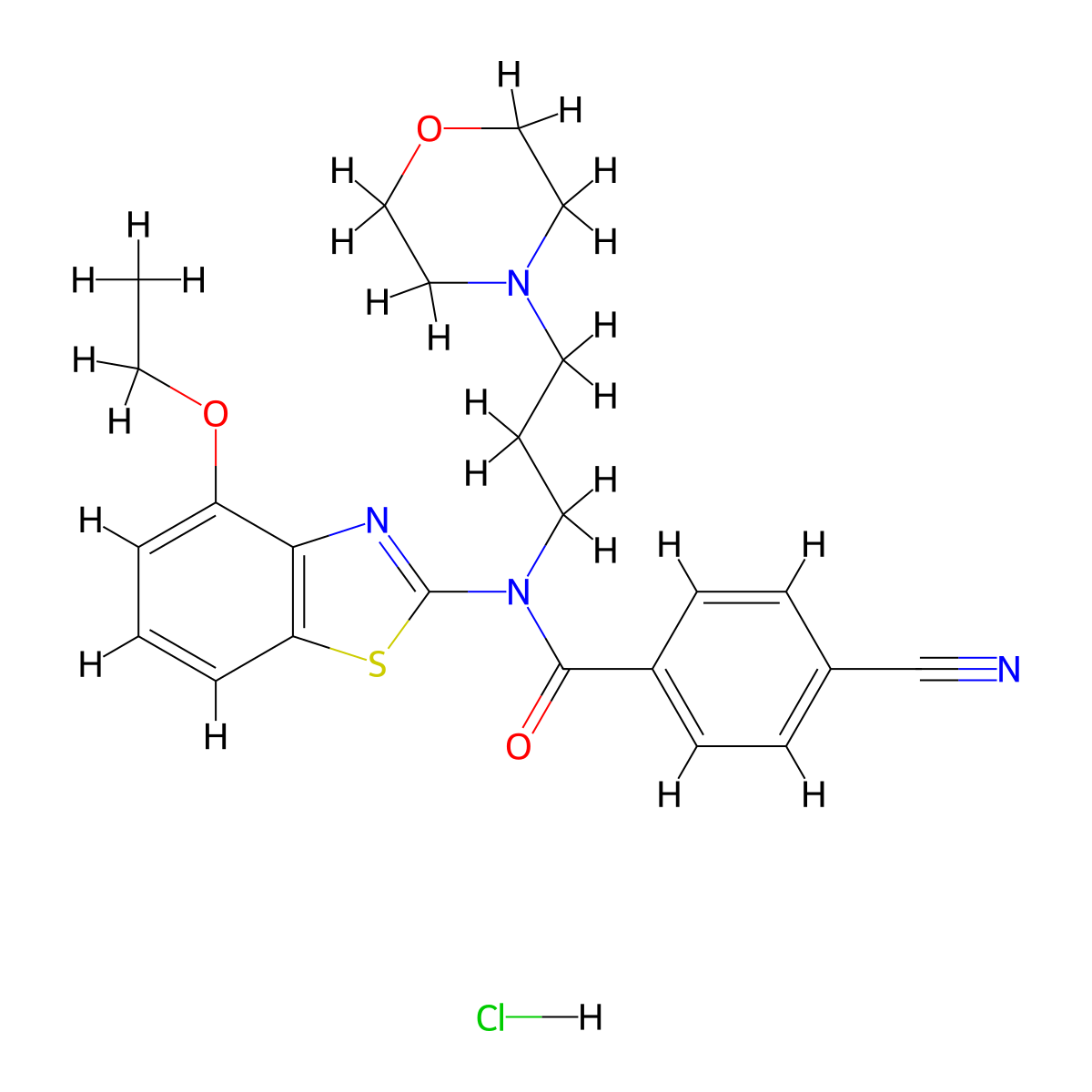 4-cyano-N-(4-ethoxybenzo[d]thiazol-2-yl)-N-(3-morpholinopropyl)benzamide hydrochloride molecular structure, CAS 1215748-86-9