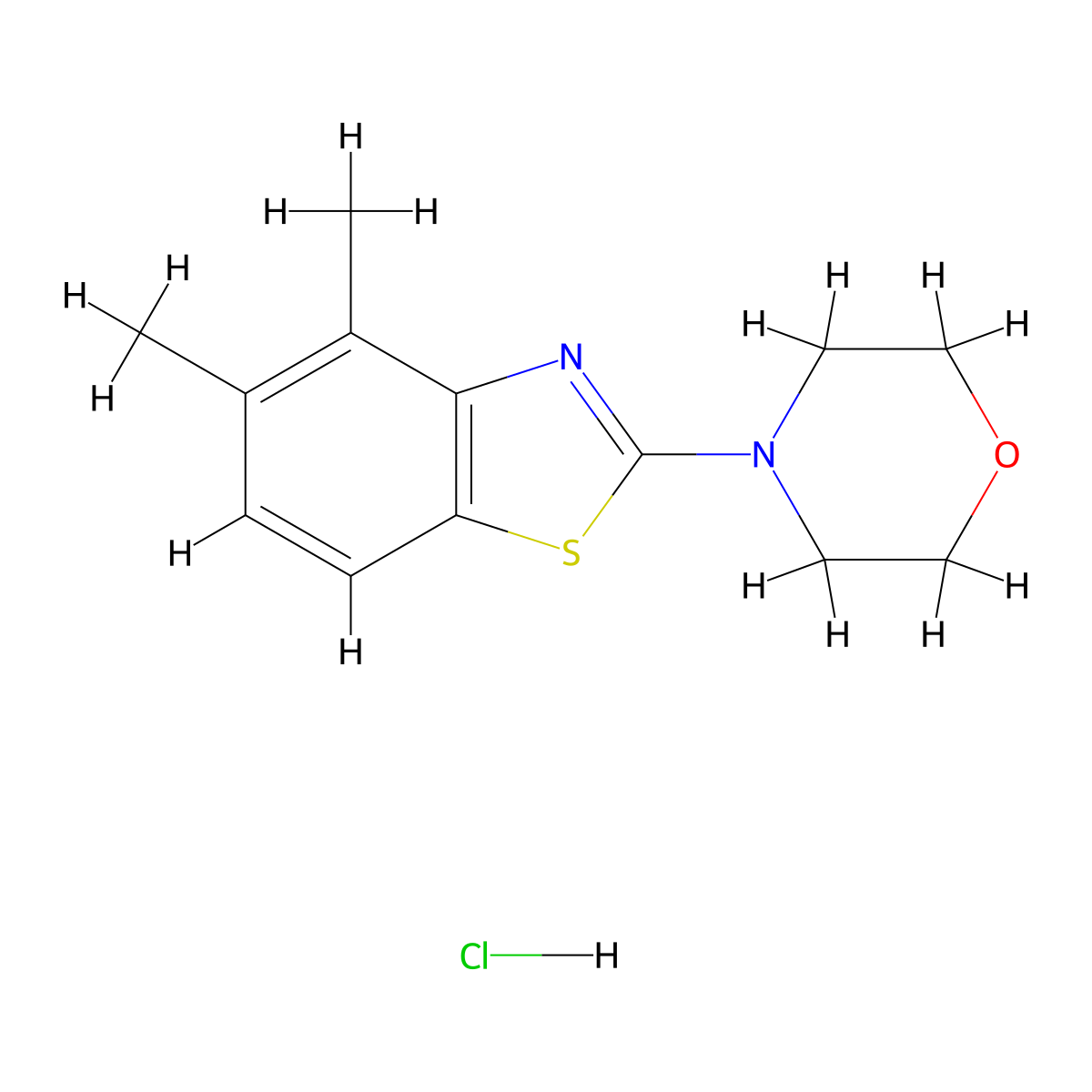4-(4,5-Dimethylbenzo[d]thiazol-2-yl)morpholine hydrochloride molecular structure, CAS 1215753-63-1