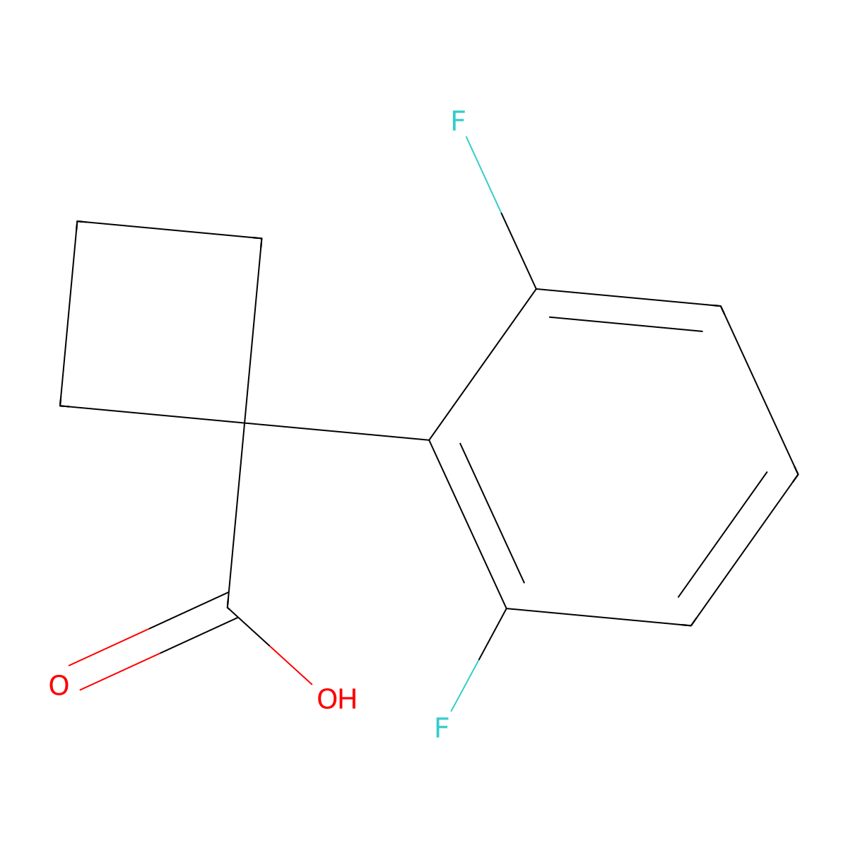 1-(2,6-Difluorophenyl)cyclobutanecarboxylic acid molecular structure, CAS 1215754-00-9