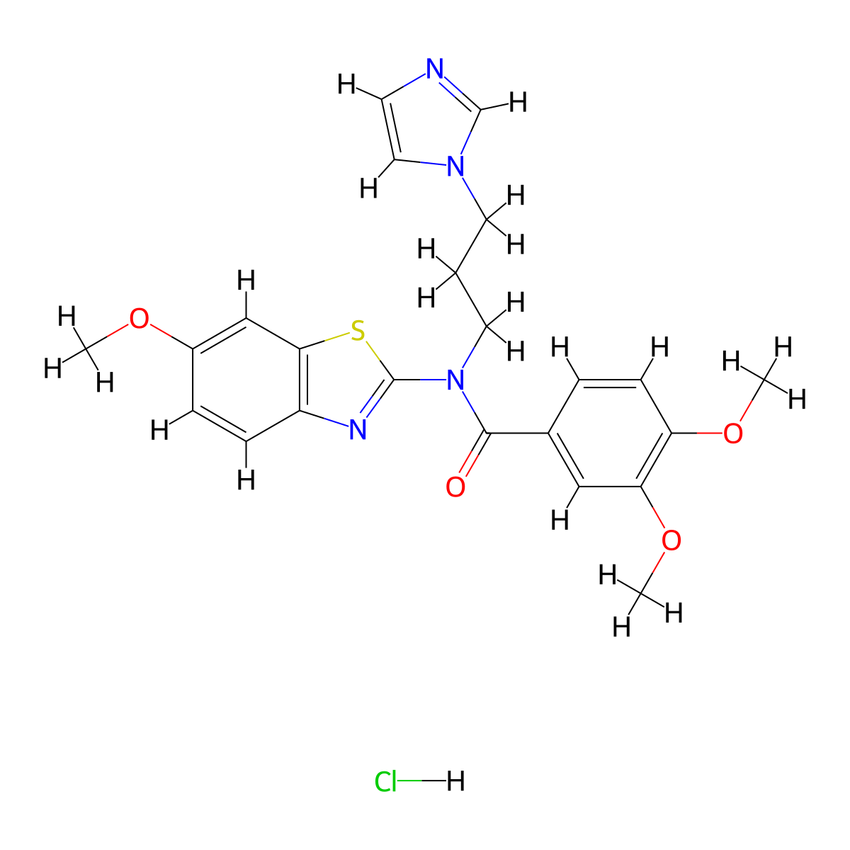 N-(3-(1H-imidazol-1-yl)propyl)-3,4-dimethoxy-N-(6-methoxybenzo[d]thiazol-2-yl)benzamide hydrochloride molecular structure, CAS 1215755-40-0
