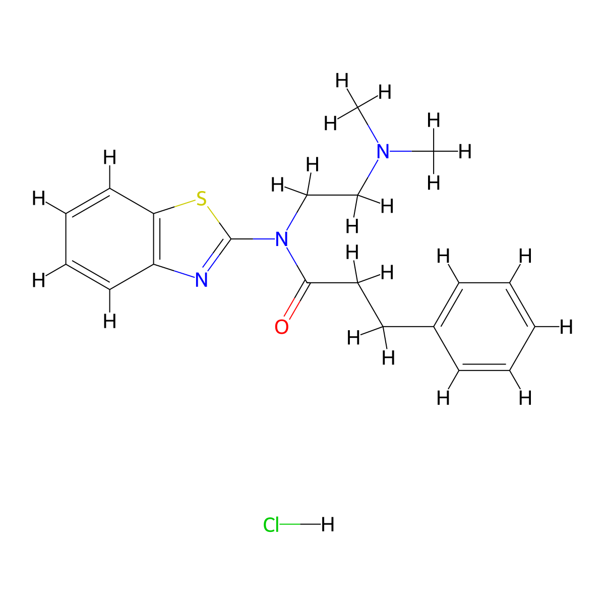 N-(benzo[d]thiazol-2-yl)-N-(2-(dimethylamino)ethyl)-3-phenylpropanamide hydrochloride molecular structure, CAS 1215759-14-0