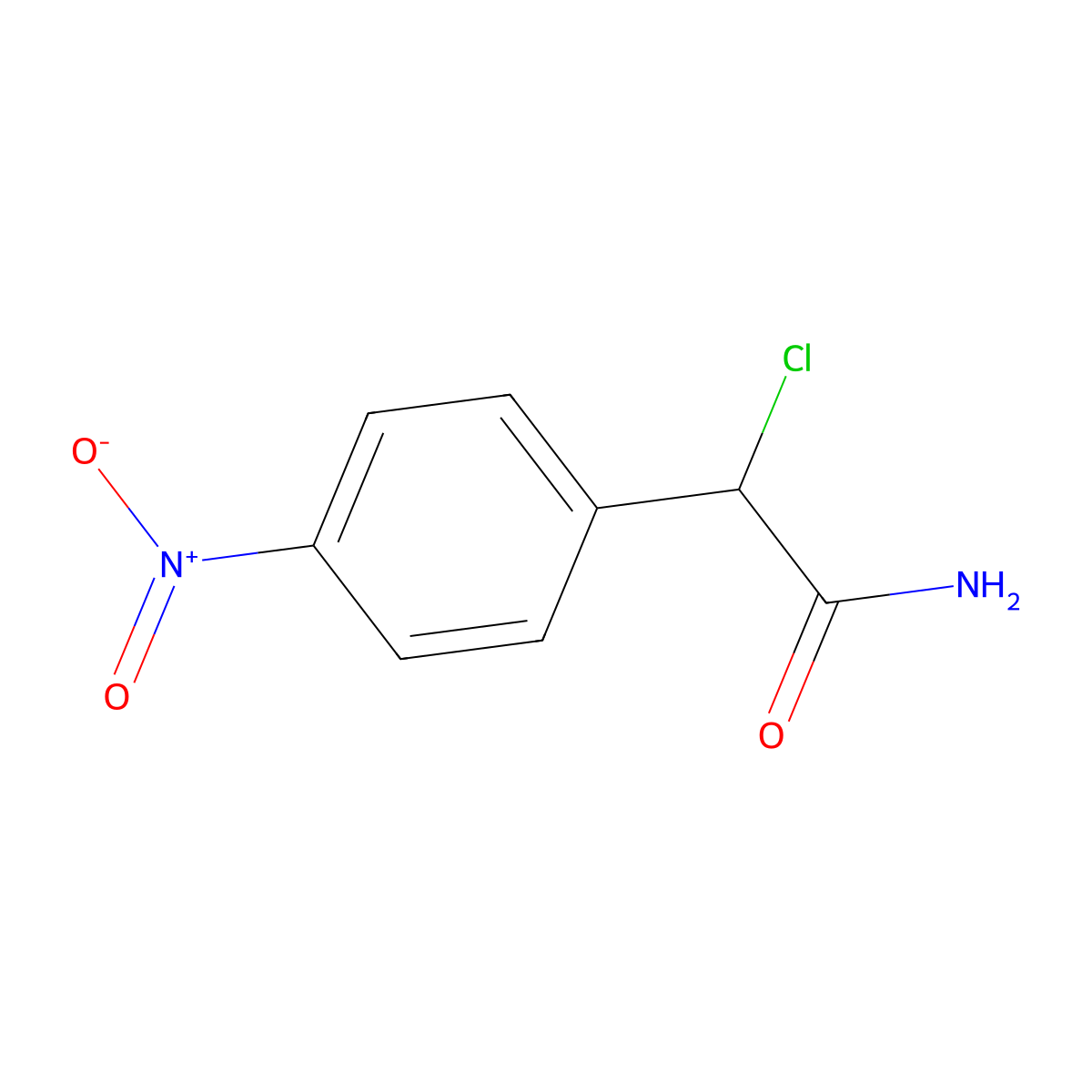 2-Chloro-2-(4-nitrophenyl)acetamide molecular structure, CAS 121576-79-2