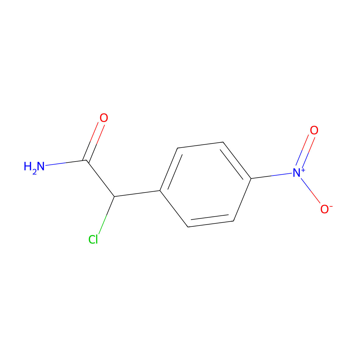 2-Chloro-2-(4-nitrophenyl)acetamide molecular structure, CAS 121576-79-2