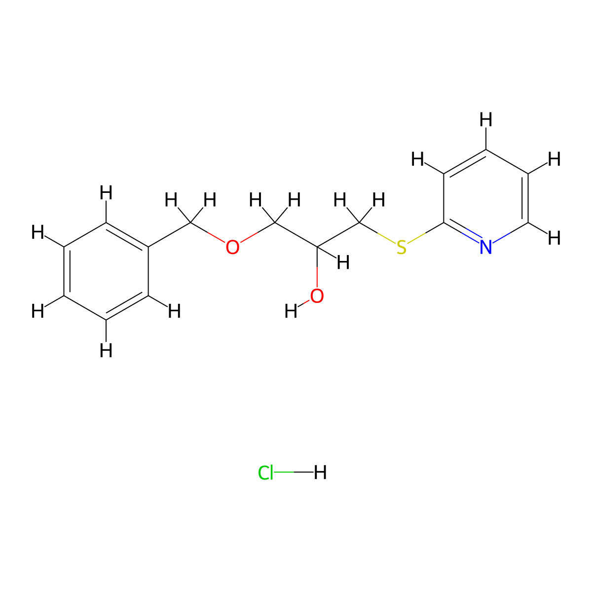 1-(Benzyloxy)-3-(pyridin-2-ylthio)propan-2-ol hydrochloride molecular structure, CAS 1215760-93-2