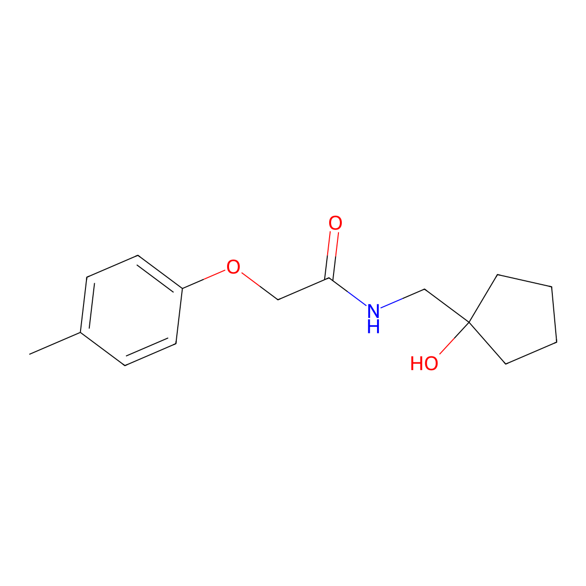 N-((1-hydroxycyclopentyl)methyl)-2-(p-tolyloxy)acetamide molecular structure, CAS 1215761-73-1