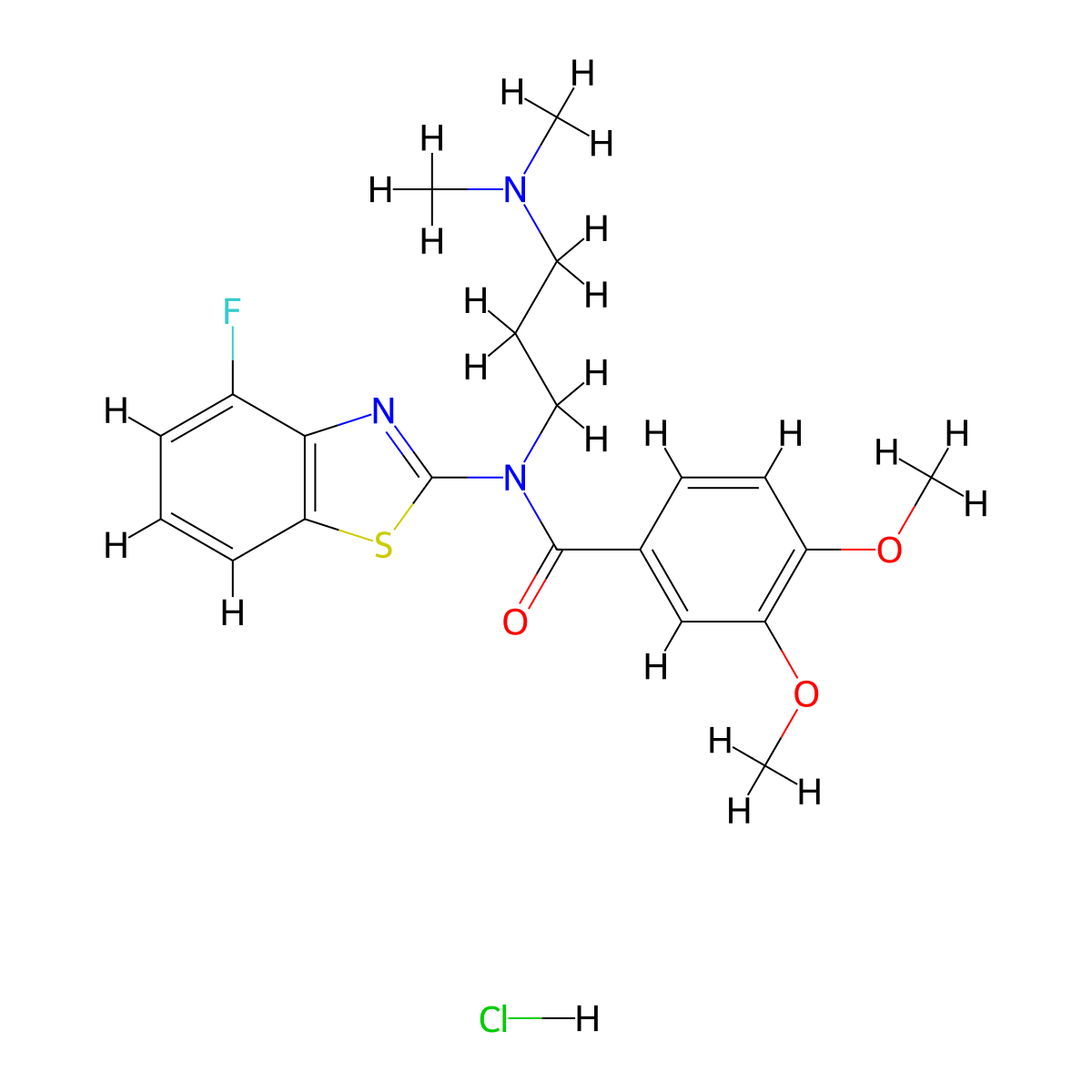 N-(3-(dimethylamino)propyl)-N-(4-fluorobenzo[d]thiazol-2-yl)-3,4-dimethoxybenzamide hydrochloride molecular structure, CAS 1215762-26-7