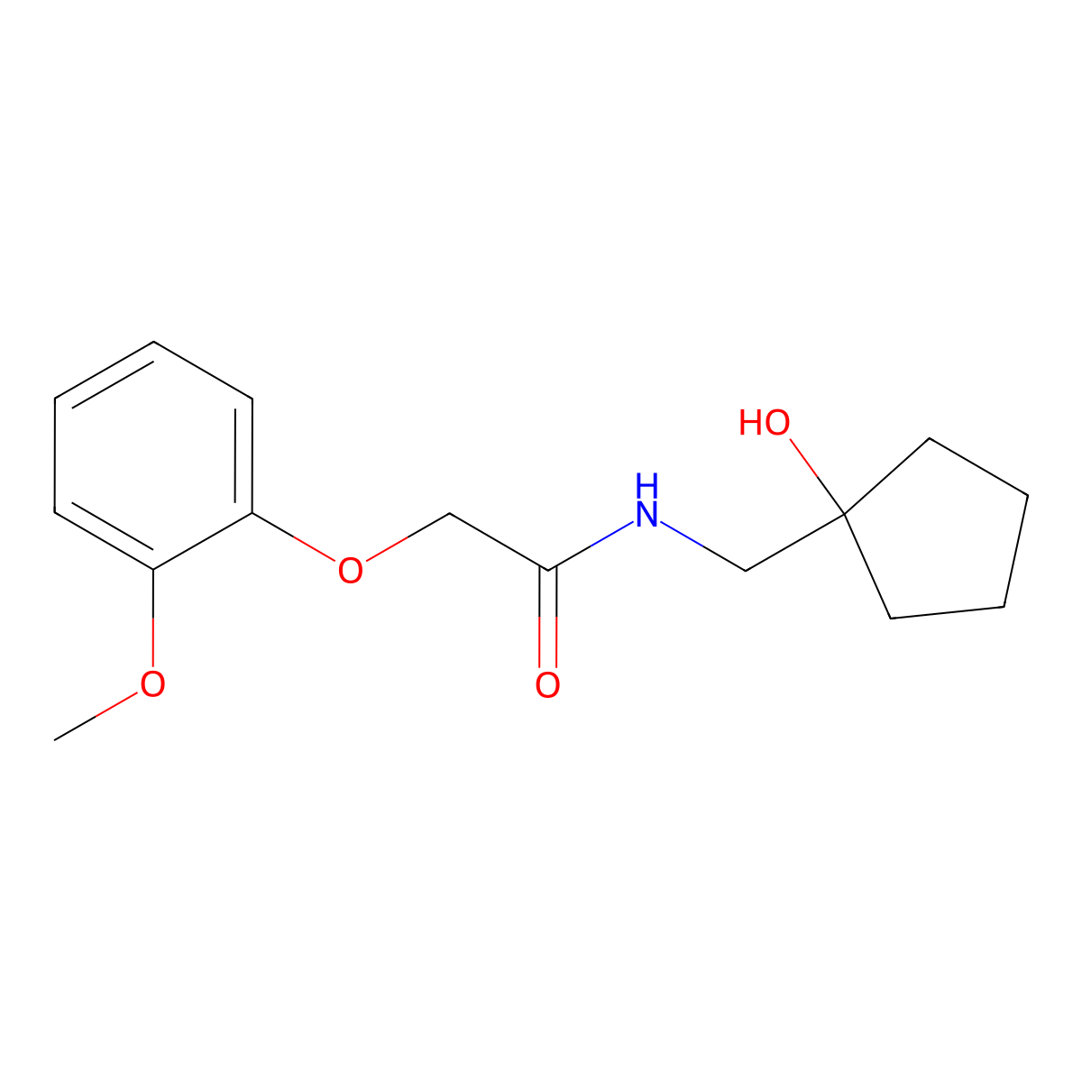 N-[(1-hydroxycyclopentyl)methyl]-2-(2-methoxyphenoxy)acetamide molecular structure, CAS 1215762-82-5
