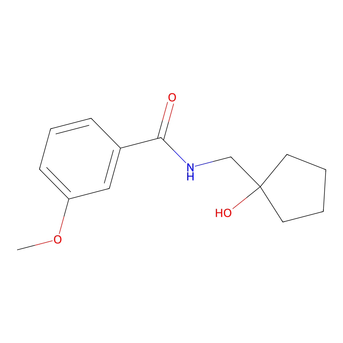 N-[(1-hydroxycyclopentyl)methyl]-3-methoxybenzamide molecular structure, CAS 1215763-43-1