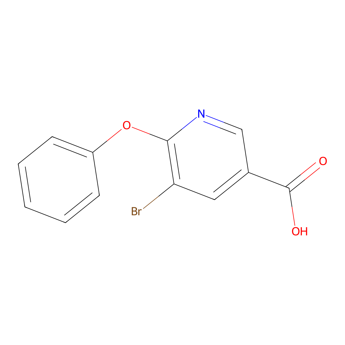 5-Bromo-6-phenoxynicotinic acid molecular structure, CAS 1215764-12-7