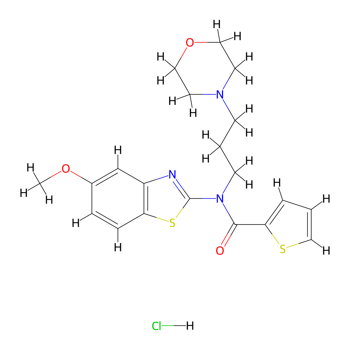 N-(5-methoxybenzo[d]thiazol-2-yl)-N-(3-morpholinopropyl)thiophene-2-carboxamide hydrochloride molecular structure, CAS 1215764-68-3