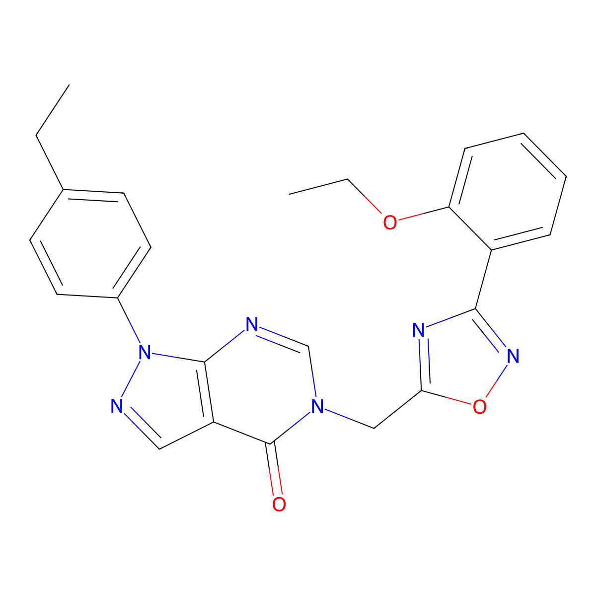 5-((3-(2-ethoxyphenyl)-1,2,4-oxadiazol-5-yl)methyl)-1-(4-ethylphenyl)-1H-pyrazolo[3,4-d]pyrimidin-4(5H)-one molecular structure, CAS 1215766-08-7