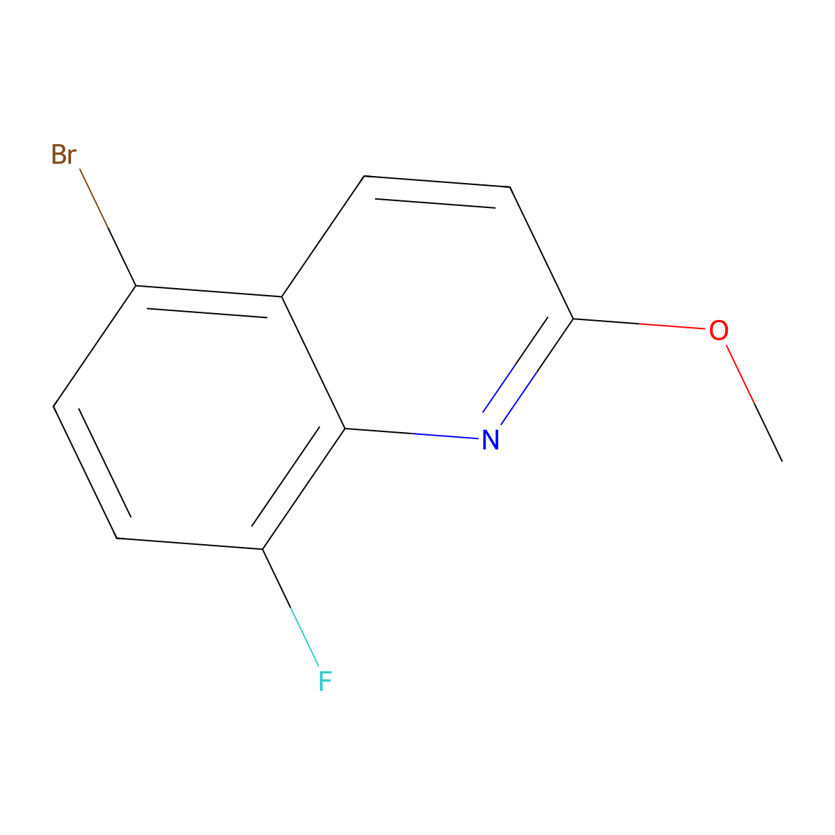 5-Bromo-8-fluoro-2-methoxyquinoline molecular structure, CAS 1215767-72-8