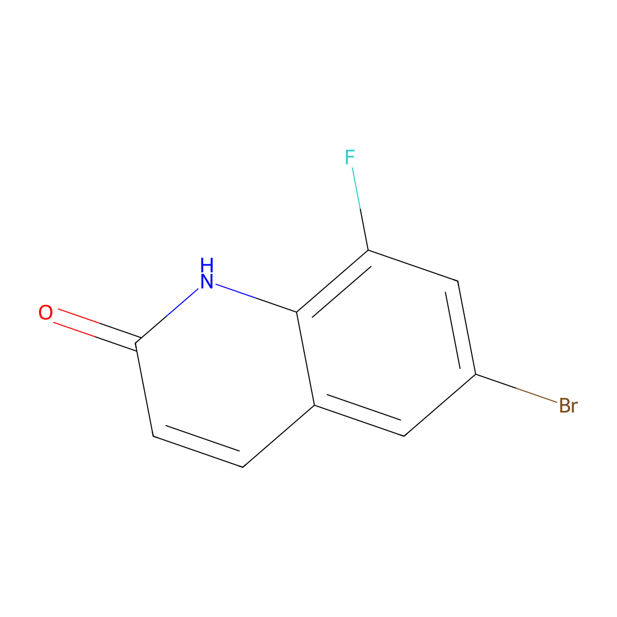 6-Bromo-8-fluoroquinolin-2(1H)-one molecular structure, CAS 1215767-80-8