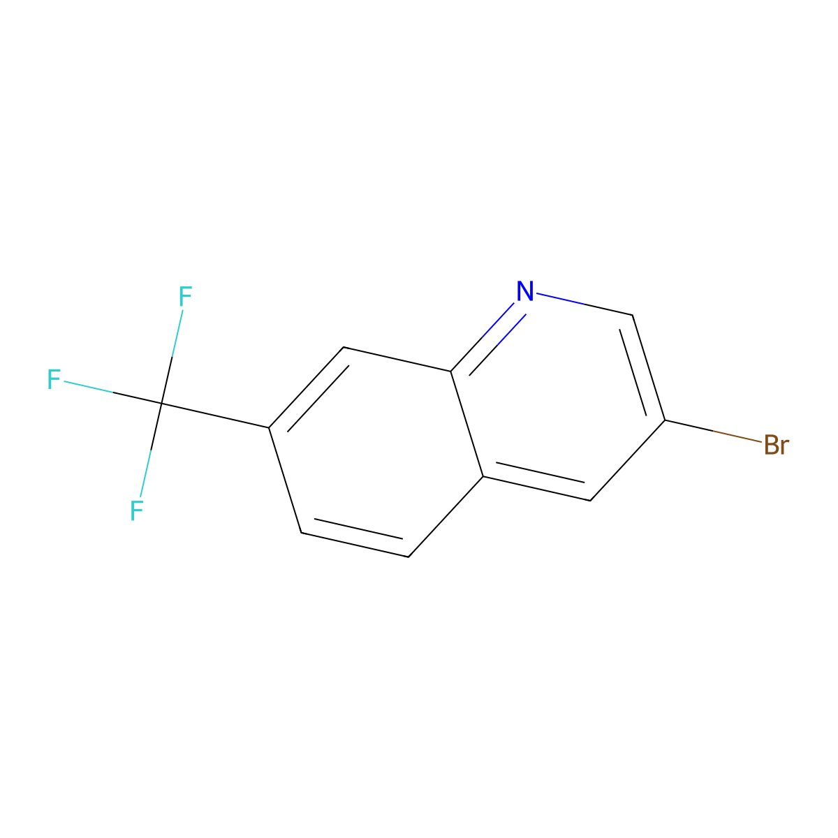 3-Bromo-7-(trifluoromethyl)quinoline molecular structure, CAS 1215768-16-3