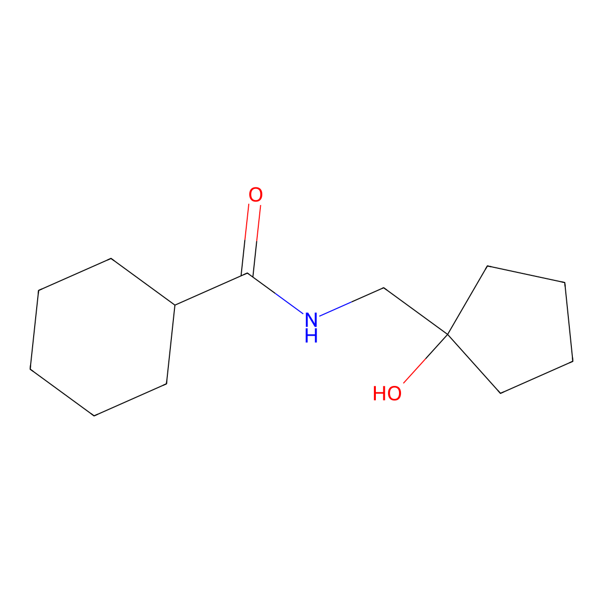 N-[(1-hydroxycyclopentyl)methyl]cyclohexanecarboxamide molecular structure, CAS 1215769-78-0