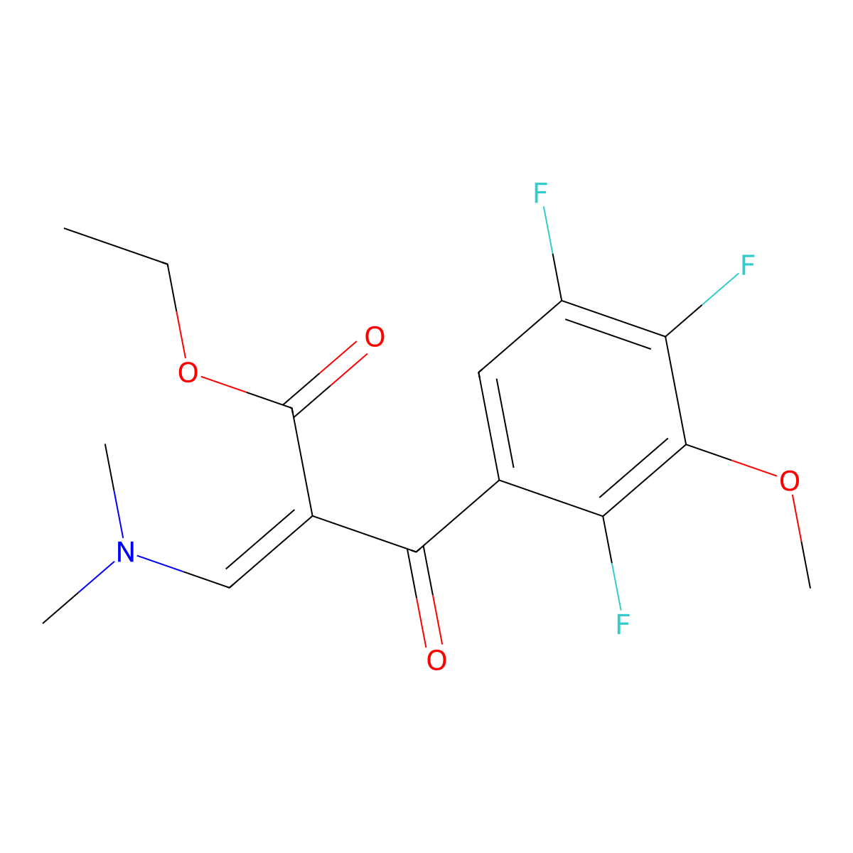 Ethyl3-(dimethylamino)-2-(2,4,5-trifluoro-3-methoxybenzoyl)acrylate molecular structure, CAS 121577-35-3
