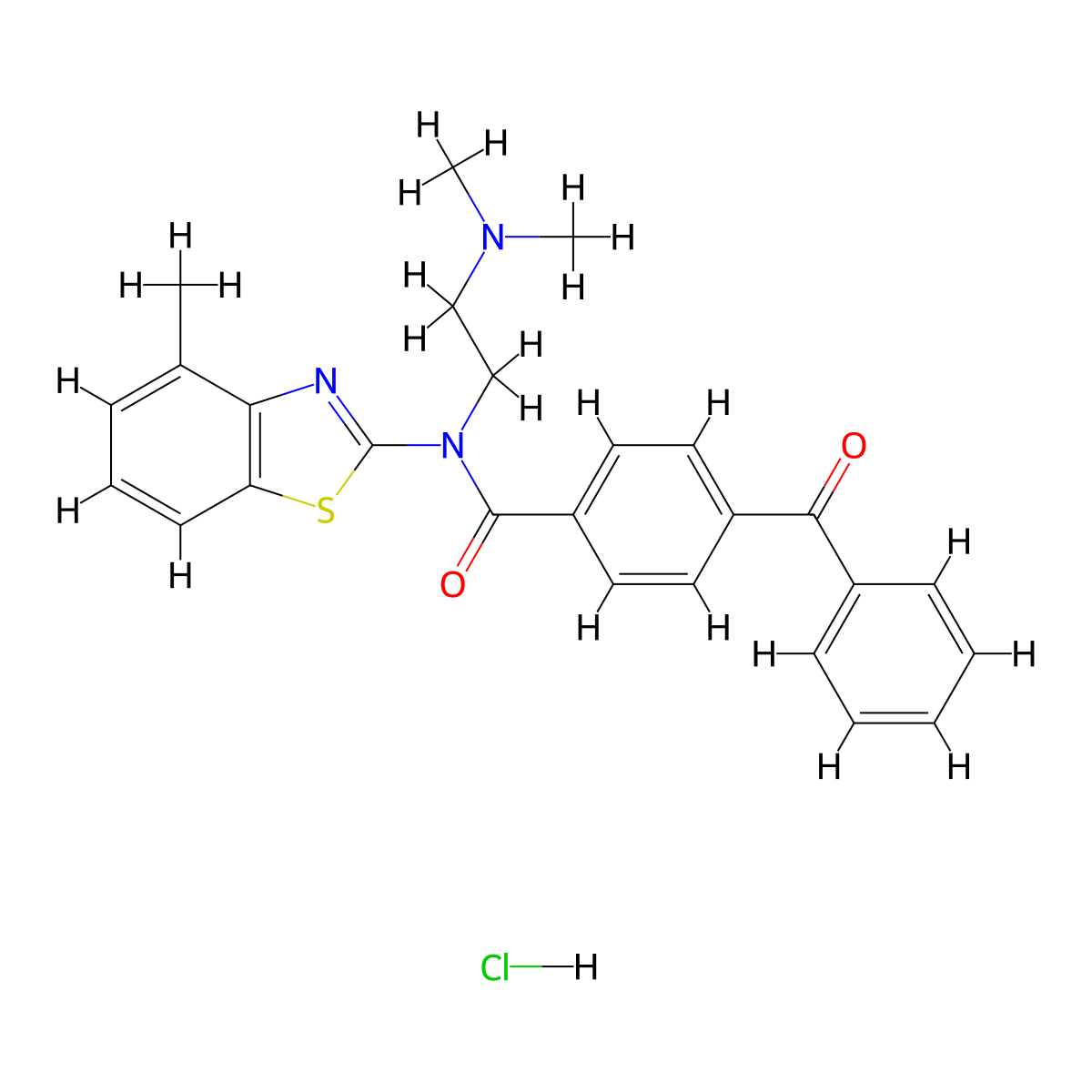 4-benzoyl-N-(2-(dimethylamino)ethyl)-N-(4-methylbenzo[d]thiazol-2-yl)benzamide hydrochloride molecular structure, CAS 1215771-37-1