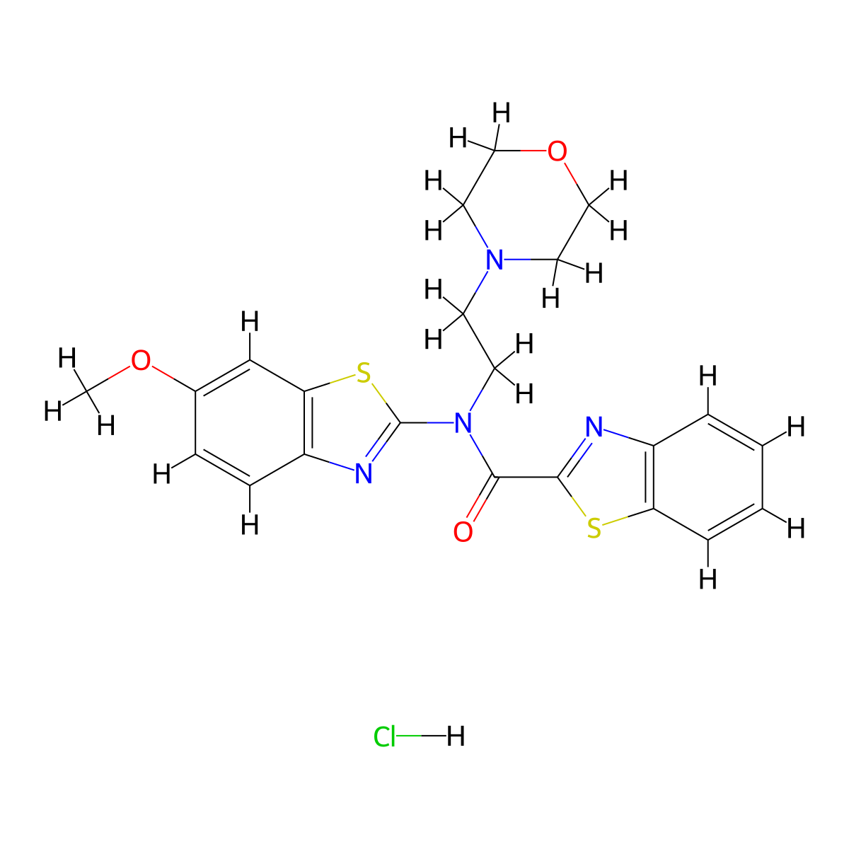 N-(6-methoxybenzo[d]thiazol-2-yl)-N-(2-morpholinoethyl)benzo[d]thiazole-2-carboxamide hydrochloride molecular structure, CAS 1215775-03-3