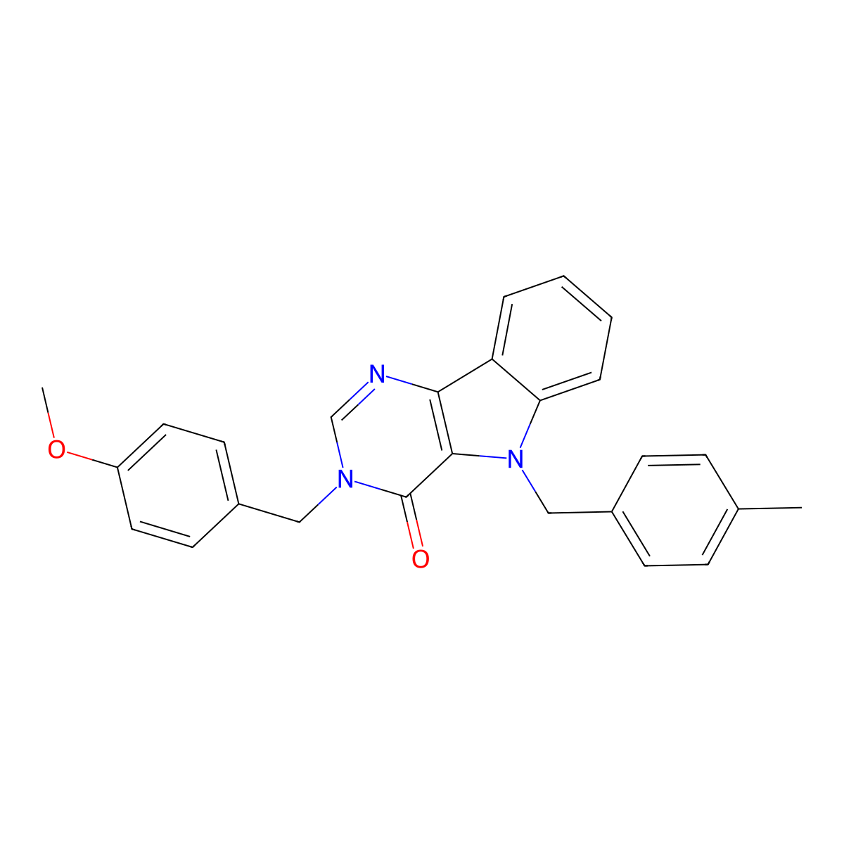 3-(4-methoxybenzyl)-5-(4-methylbenzyl)-3H-pyrimido[5,4-b]indol-4(5H)-one molecular structure, CAS 1215775-06-6