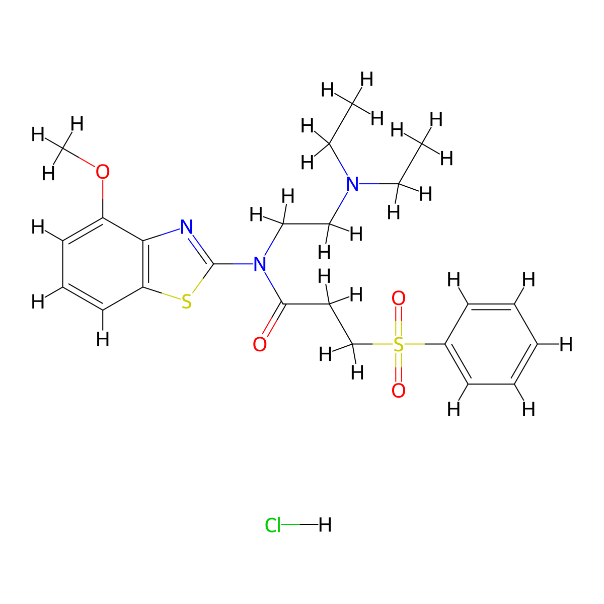 N-(2-(diethylamino)ethyl)-N-(4-methoxybenzo[d]thiazol-2-yl)-3-(phenylsulfonyl)propanamide hydrochloride molecular structure, CAS 1215775-67-9