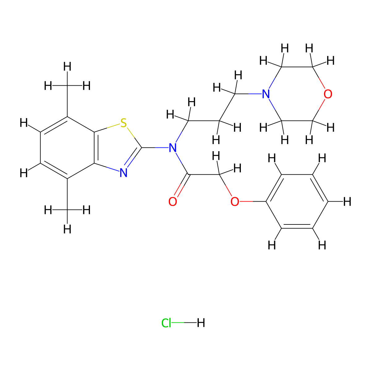 N-(4,7-dimethylbenzo[d]thiazol-2-yl)-N-(3-morpholinopropyl)-2-phenoxyacetamide hydrochloride molecular structure, CAS 1215776-03-6