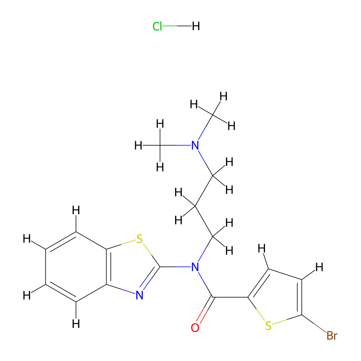 N-(benzo[d]thiazol-2-yl)-5-bromo-N-(3-(dimethylamino)propyl)thiophene-2-carboxamide hydrochloride molecular structure, CAS 1215776-71-8