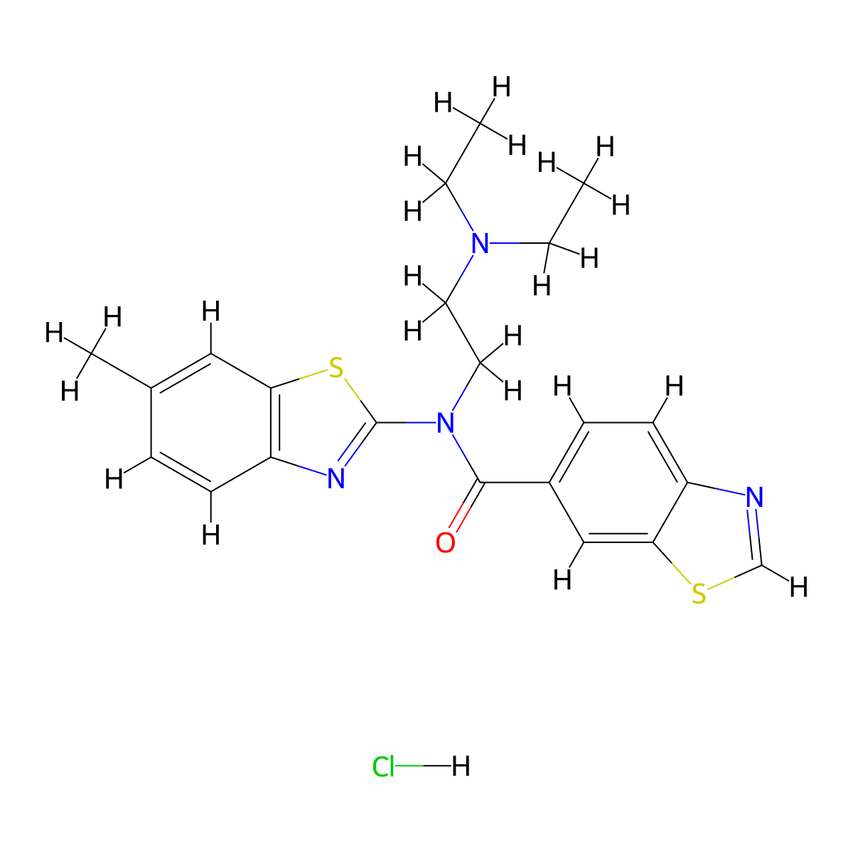 N-(2-(diethylamino)ethyl)-N-(6-methylbenzo[d]thiazol-2-yl)benzo[d]thiazole-6-carboxamide hydrochloride molecular structure, CAS 1215778-53-2